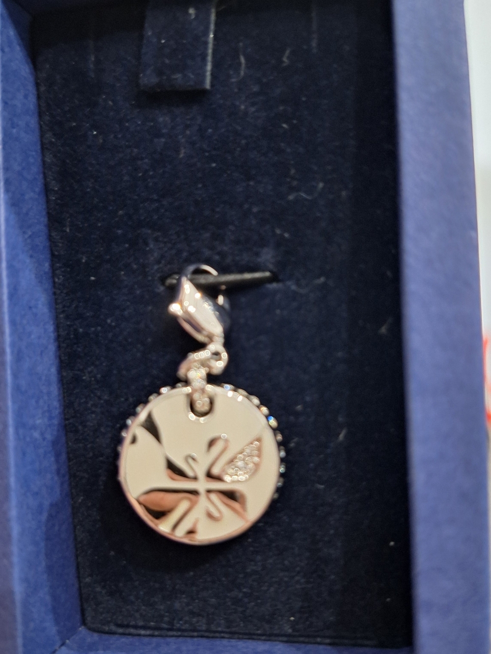 Silver Tone Floral Disc Pendant Necklace - Women's Jewelry